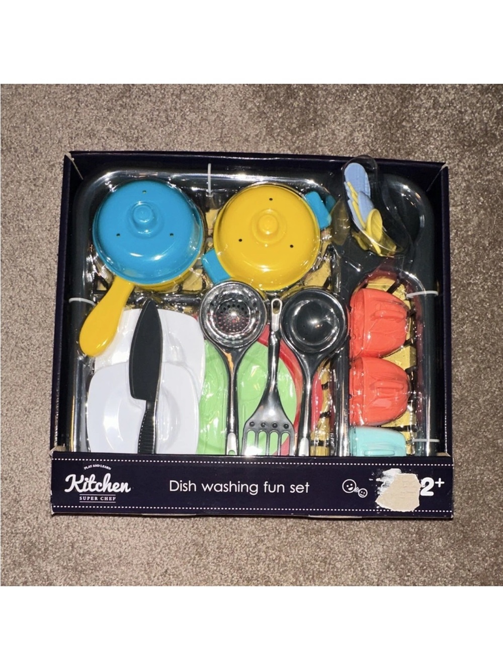 Kitchen Super Chef Dish Washing Play Set - Blue, Yellow, Orange, White, Green